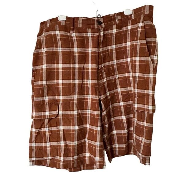 Cabela’s Mens Orange khaki Flat Front Medium Wash Cargo Shorts Size 38 - Picture 14 of 16